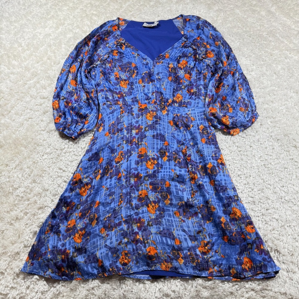 Tanya Taylor Dress Women's 0 Floral Print Silk Blend Ruffle Natalia Boho Garden
